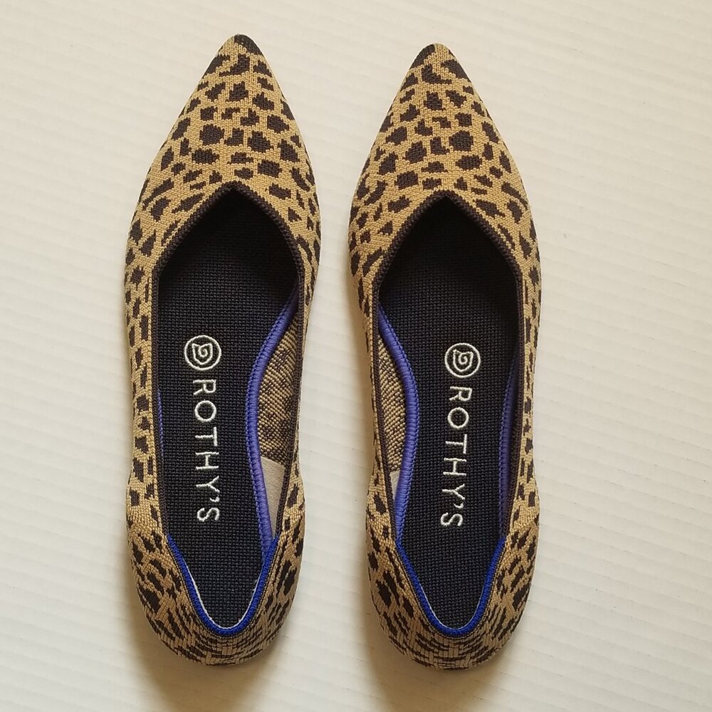 Rothy's - The Point - Pointed Toe Flat - Cheetah - Sz 7.5